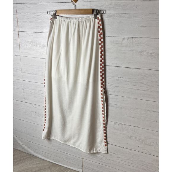 Billabong Skirt Womens SZ Small Secret Cove Midi in Salt Crystal Checkered Sides - Picture 6 of 16